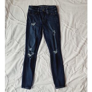distressed denim jeans